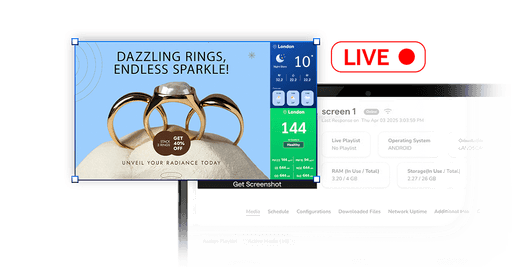 android digital signage software live screenshot capture