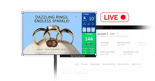 android digital signage software live screenshot capture