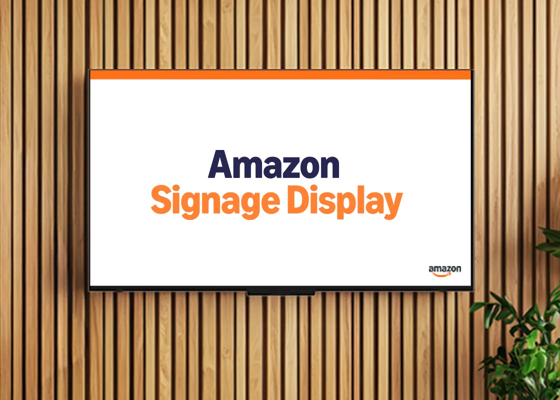 Amazon Signage Display, a 55 inch wall mounted screen with the media player built in