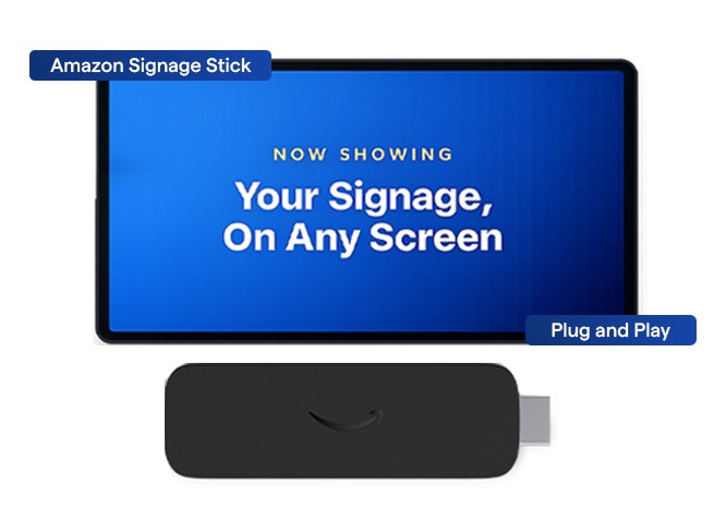 Set up and monitor every screen from the Amazon Signage app