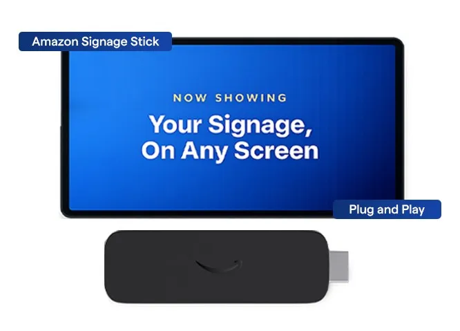 Set up and monitor every screen from the Amazon Signage app