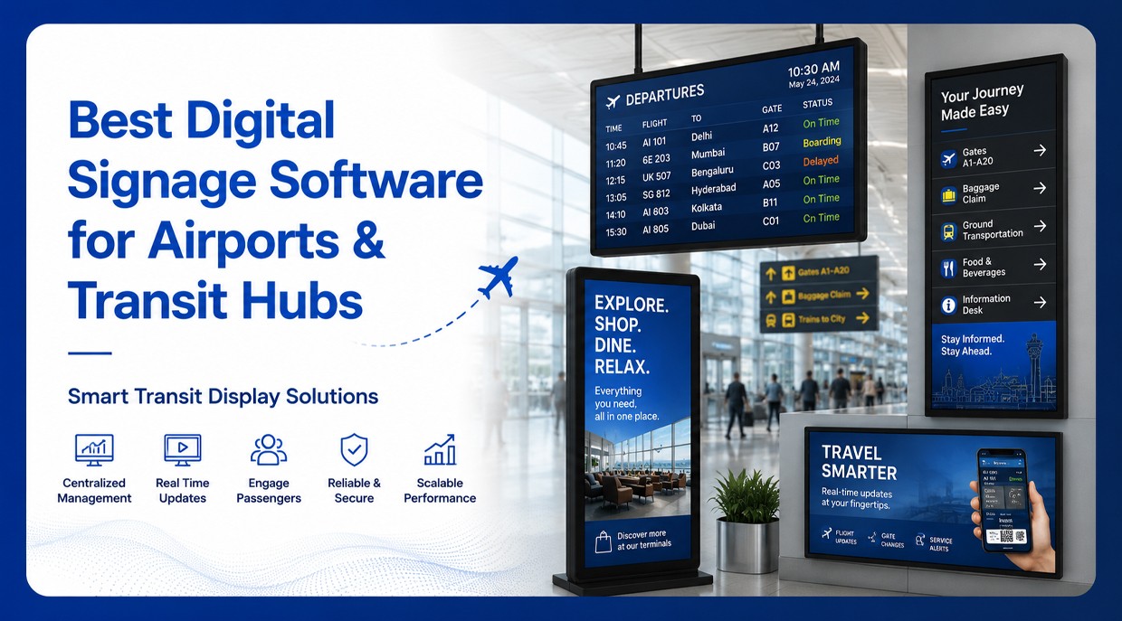 Best Digital Signage Software for Airports & Transit Hubs