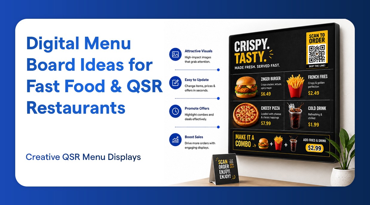 Digital Menu Board Ideas for Fast Food & QSR Restaurants