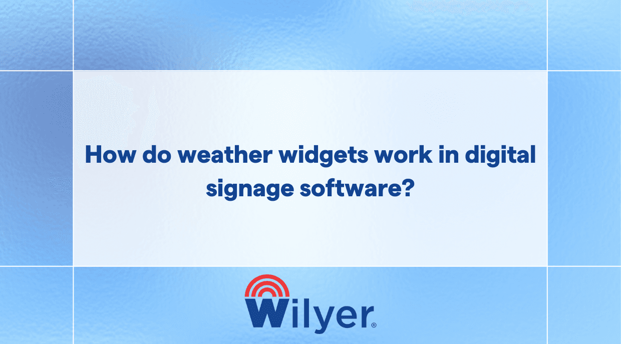 How do weather widgets work in digital signage software?