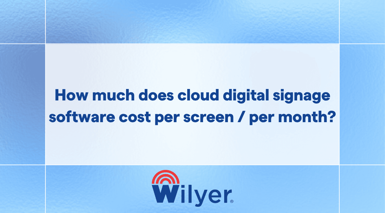 cloud digital signage software cost per screen / per month?