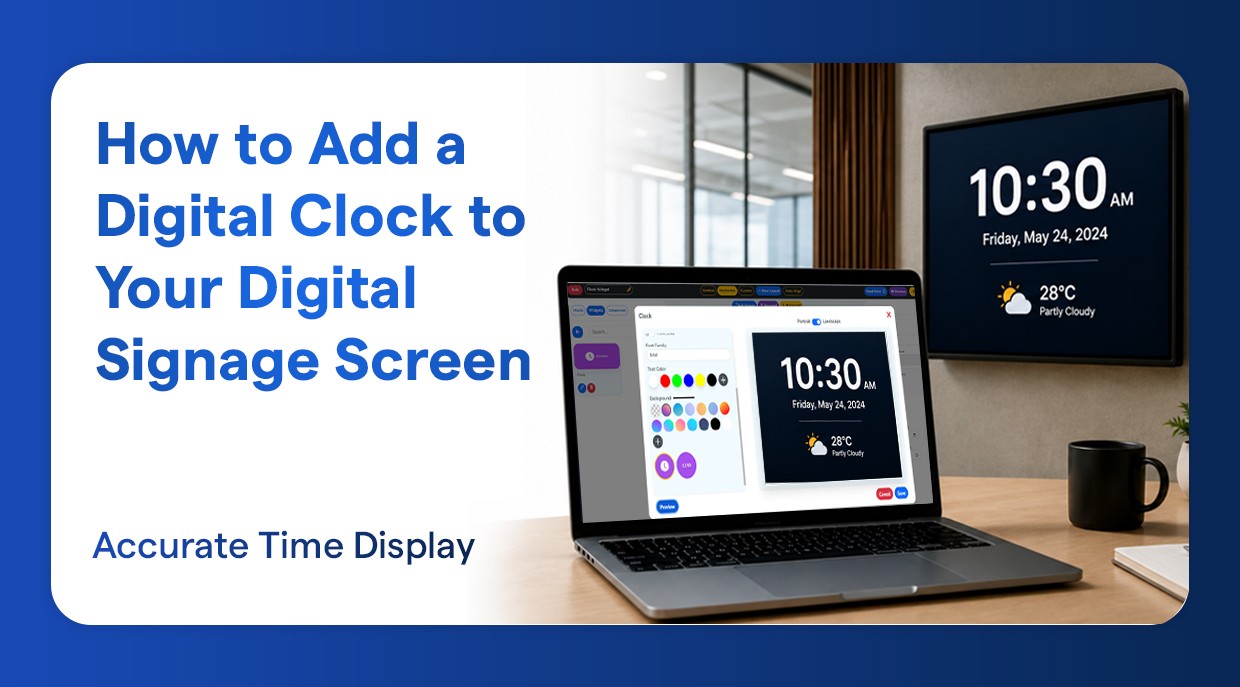 How to Add a Digital Clock to Your Digital Signage Screen