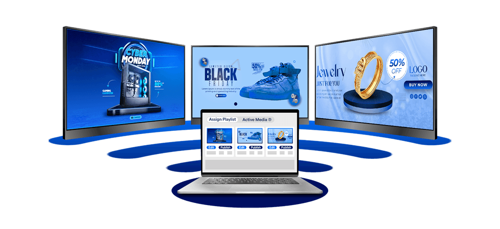 CMS dashboard managing in-store promotional content