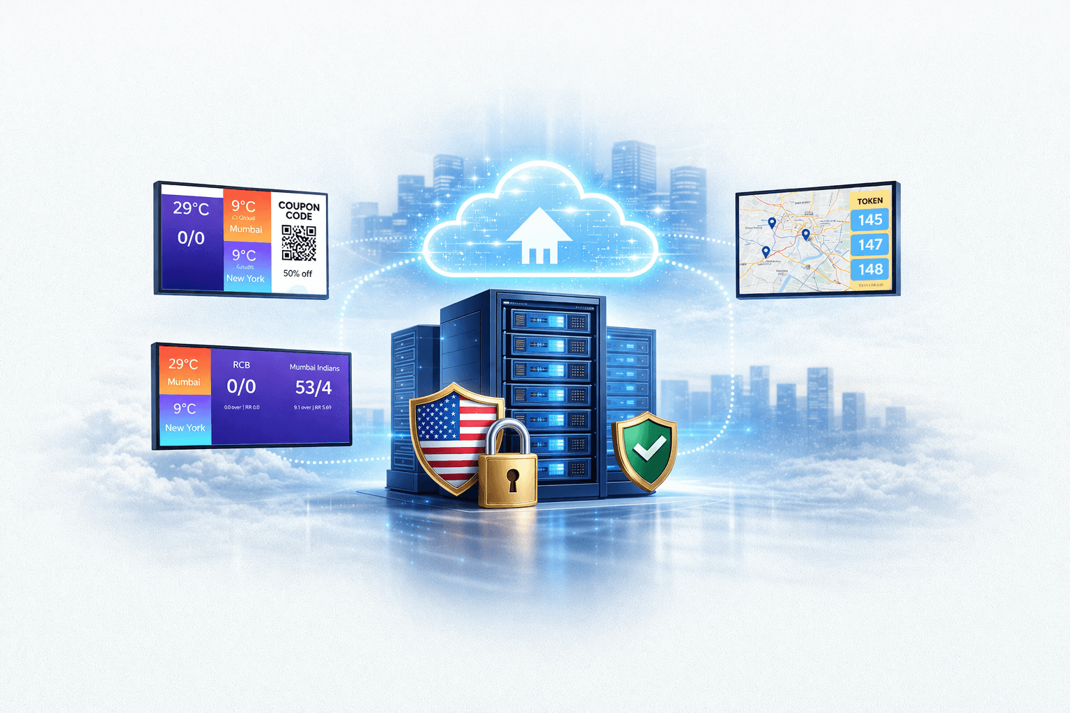 bank digital signage software local hosting for compliance