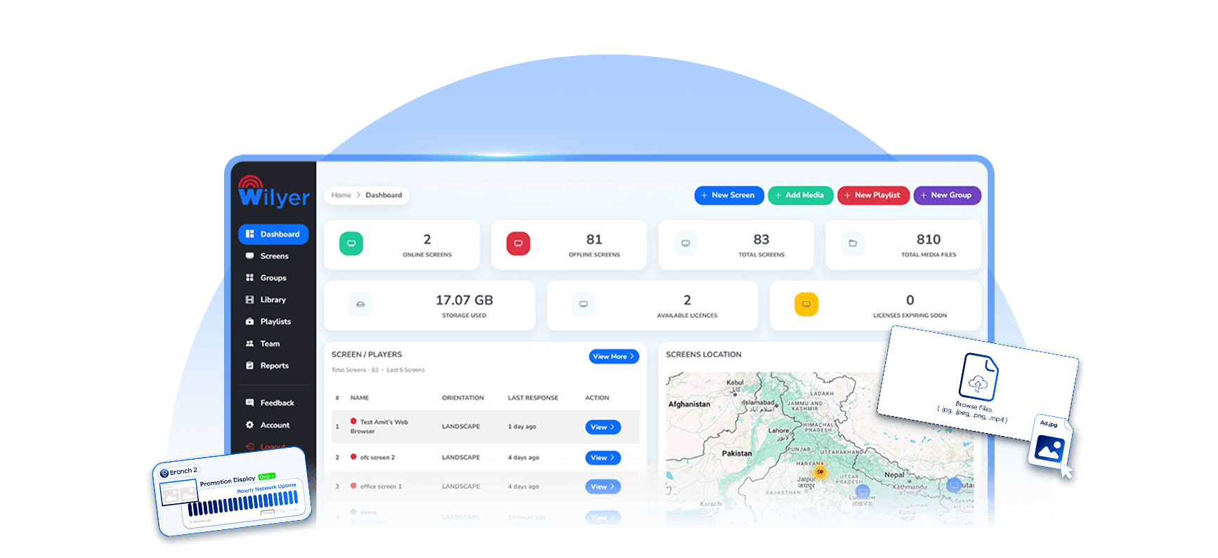 bank digital signage software simplified web interface