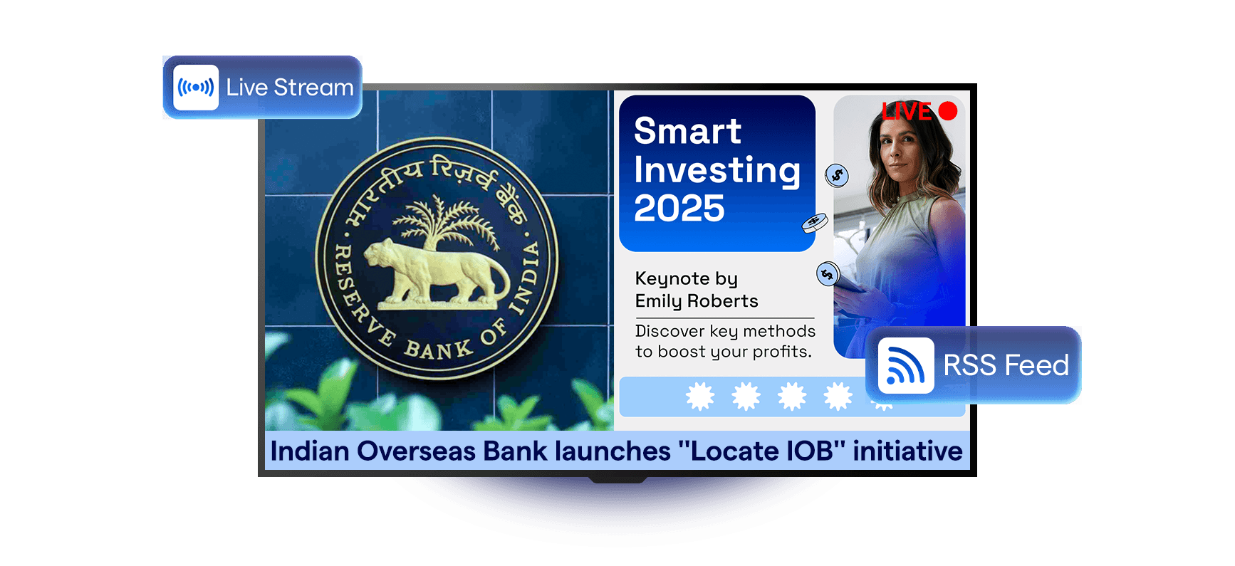 bank digital signage software dynamic content integration
