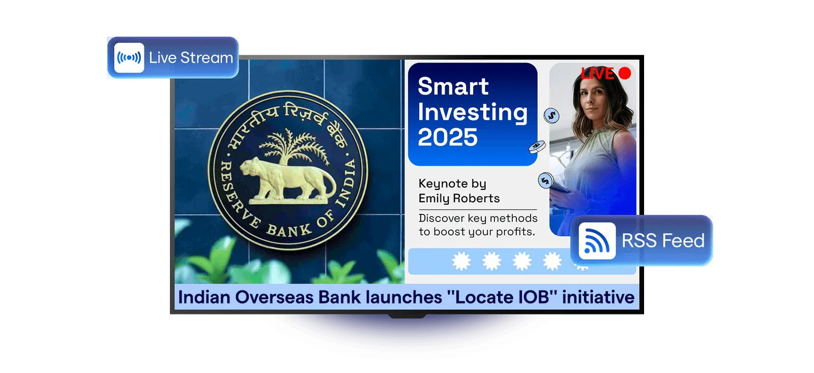bank digital signage software dynamic content integration