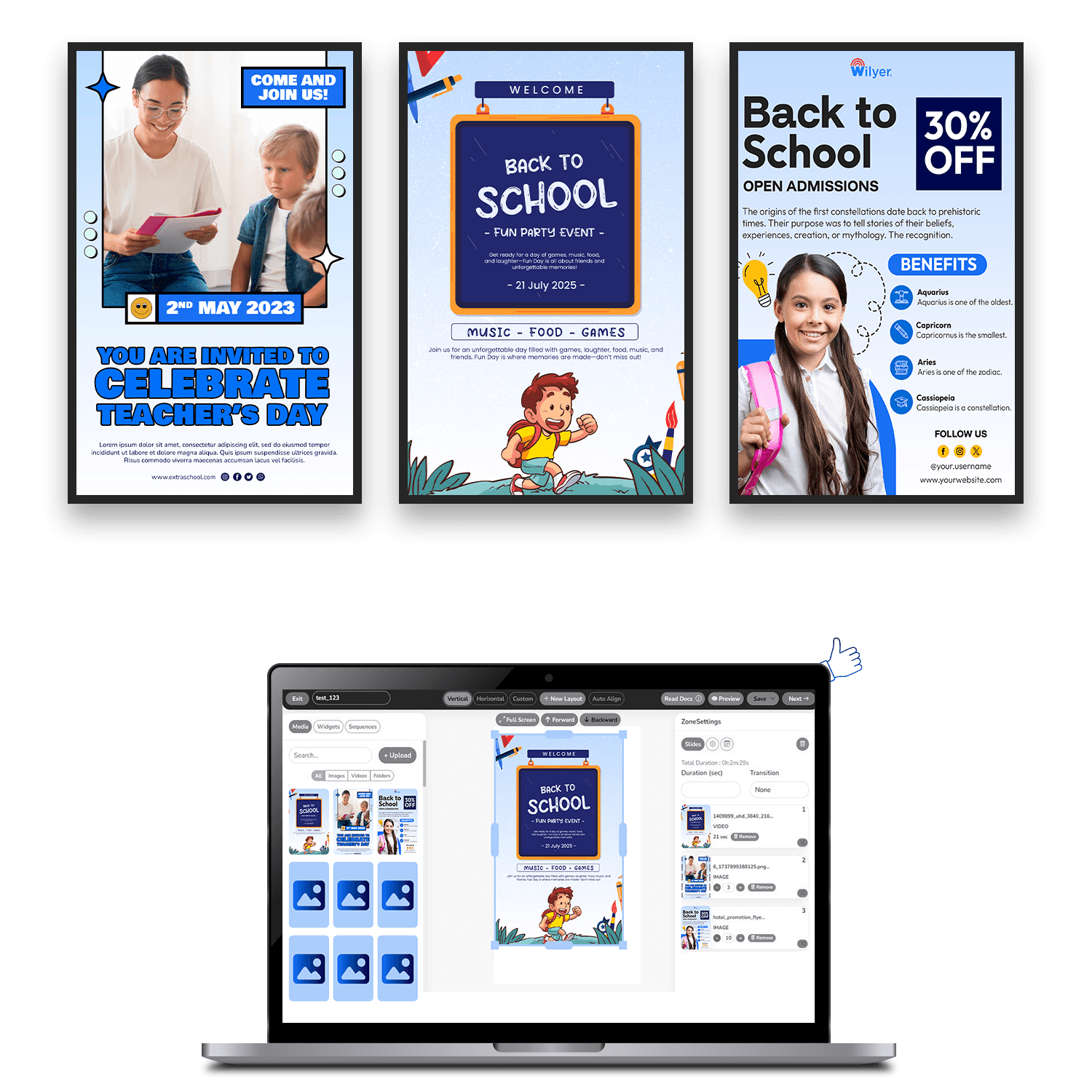 Education digital signage software