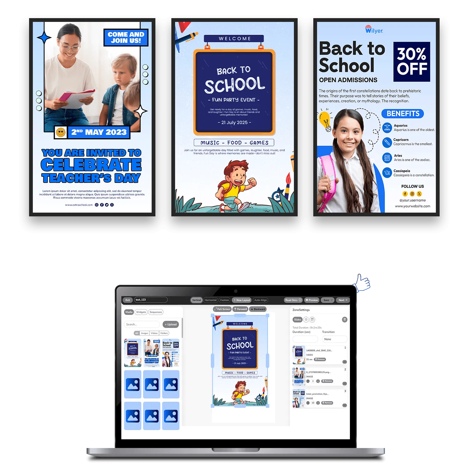 Education digital signage software