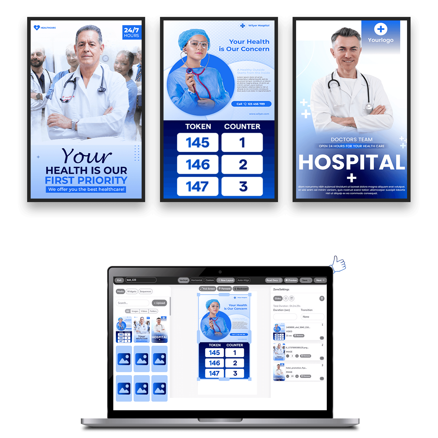 Hospital & Healthcare digital signage software