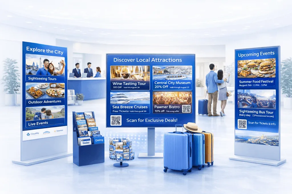 hotel digital signage software promote local attractions