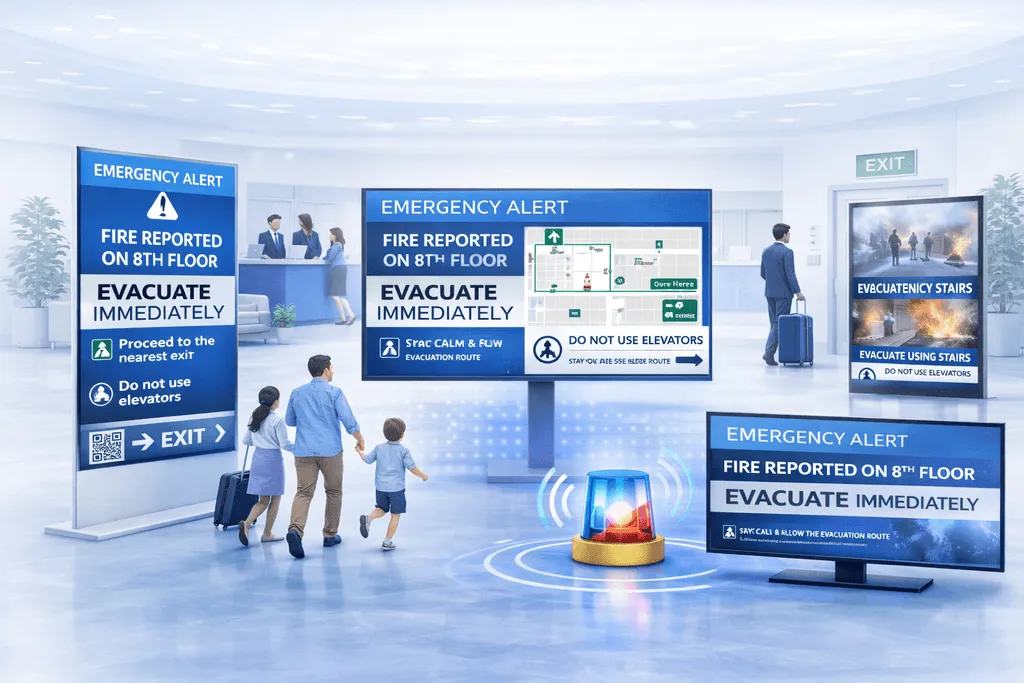 hotel digital signage software emergency alerts
