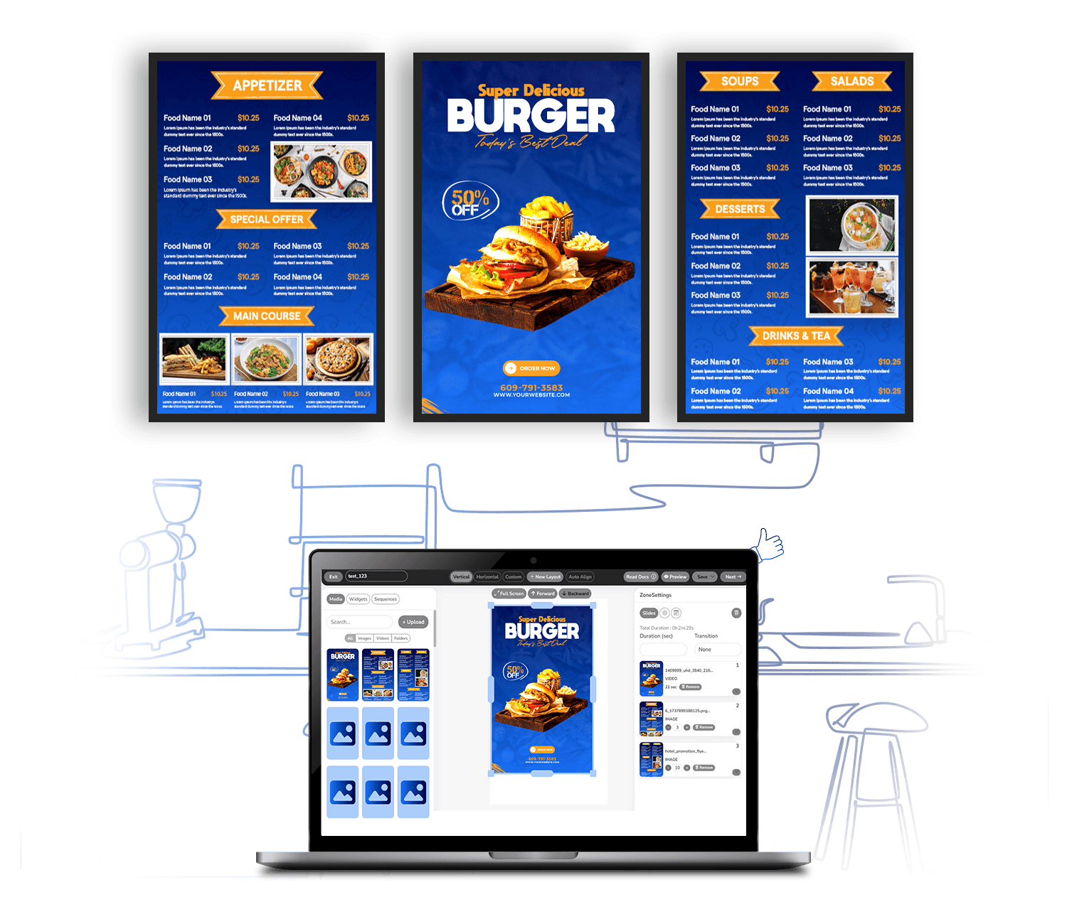 Restaurant & QSR digital signage software