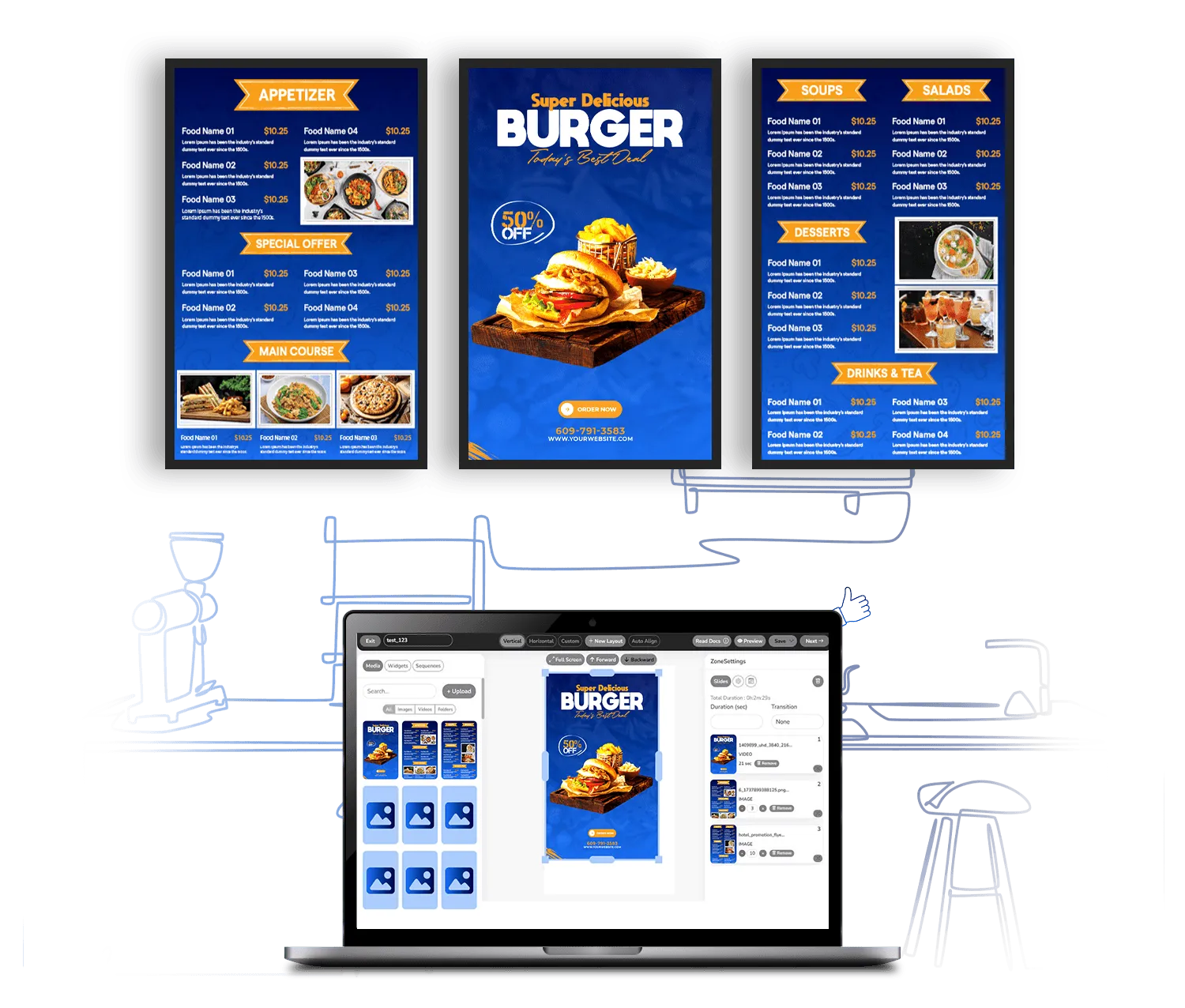 Restaurant & QSR digital signage software