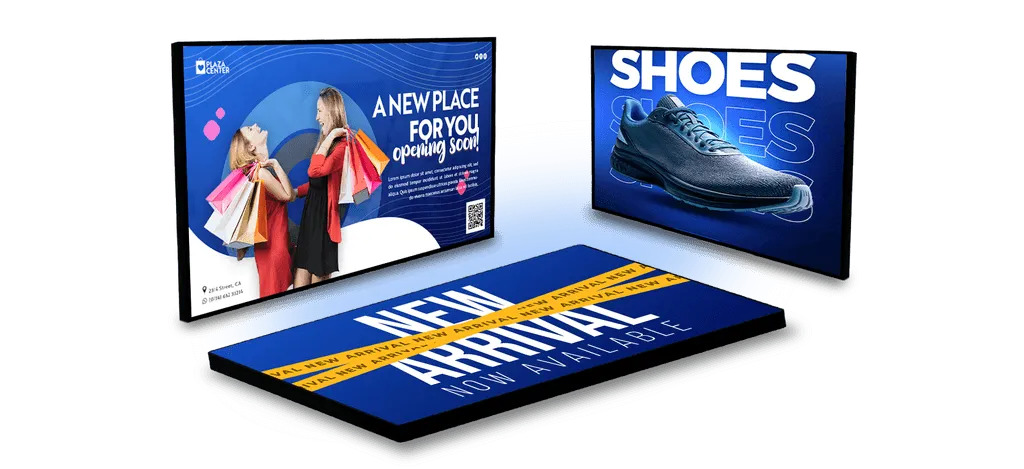 In-store display highlighting flash sale and new arrivals