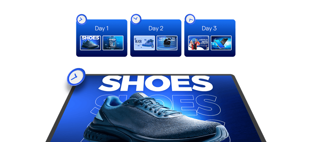 Content scheduler showing planned retail promotions