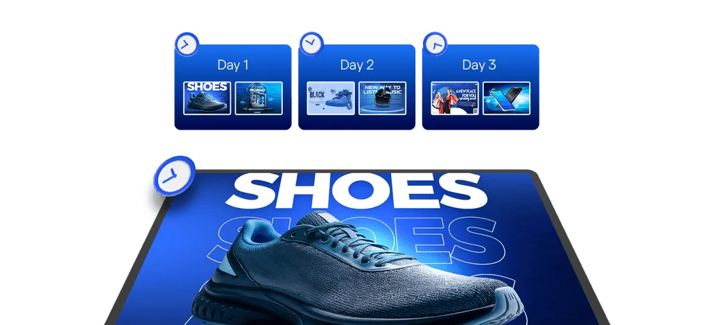 Content scheduler showing planned retail promotions
