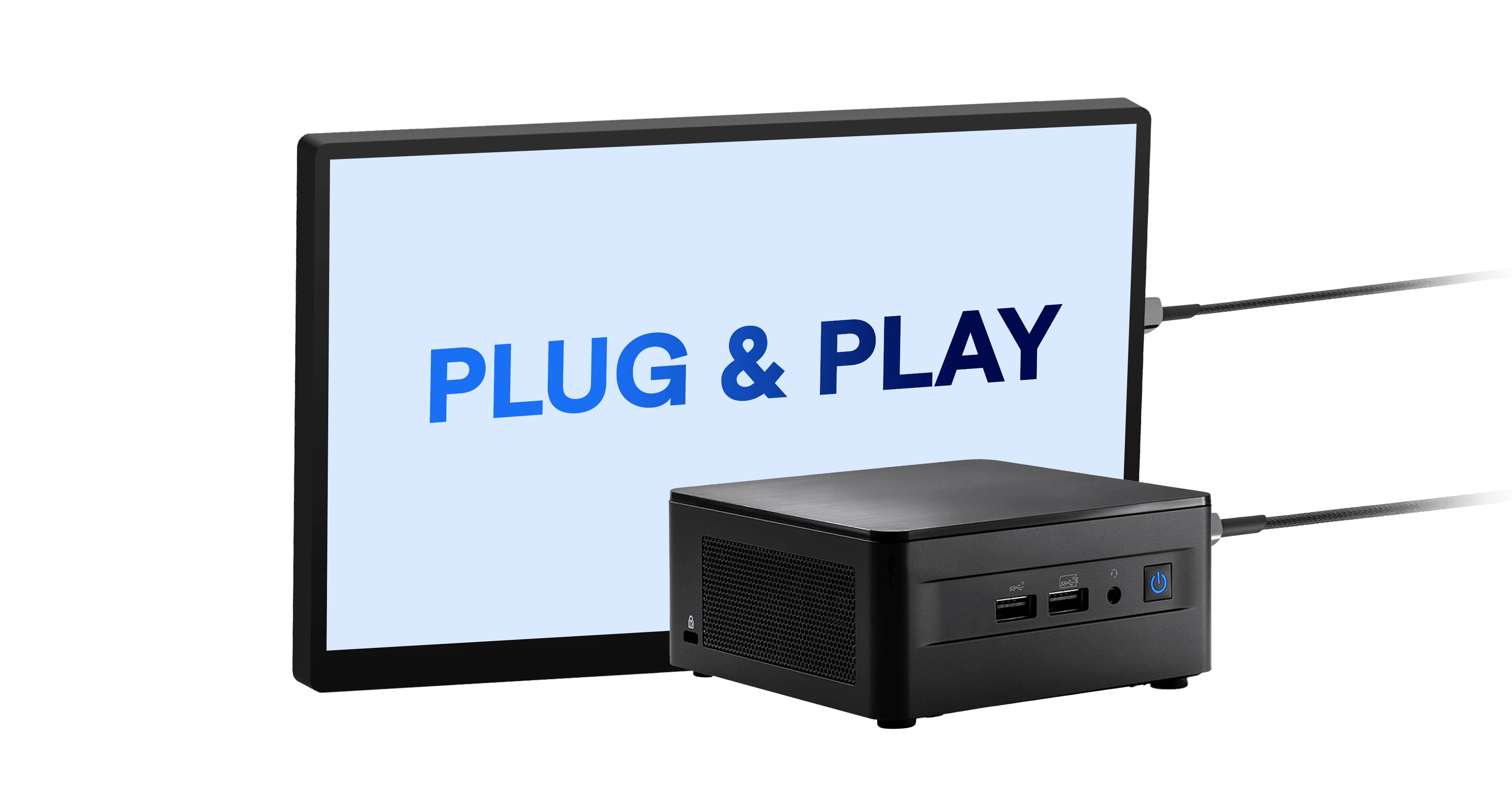 Easy plug-and-play digital signage player setup without IT support or technical hassle.