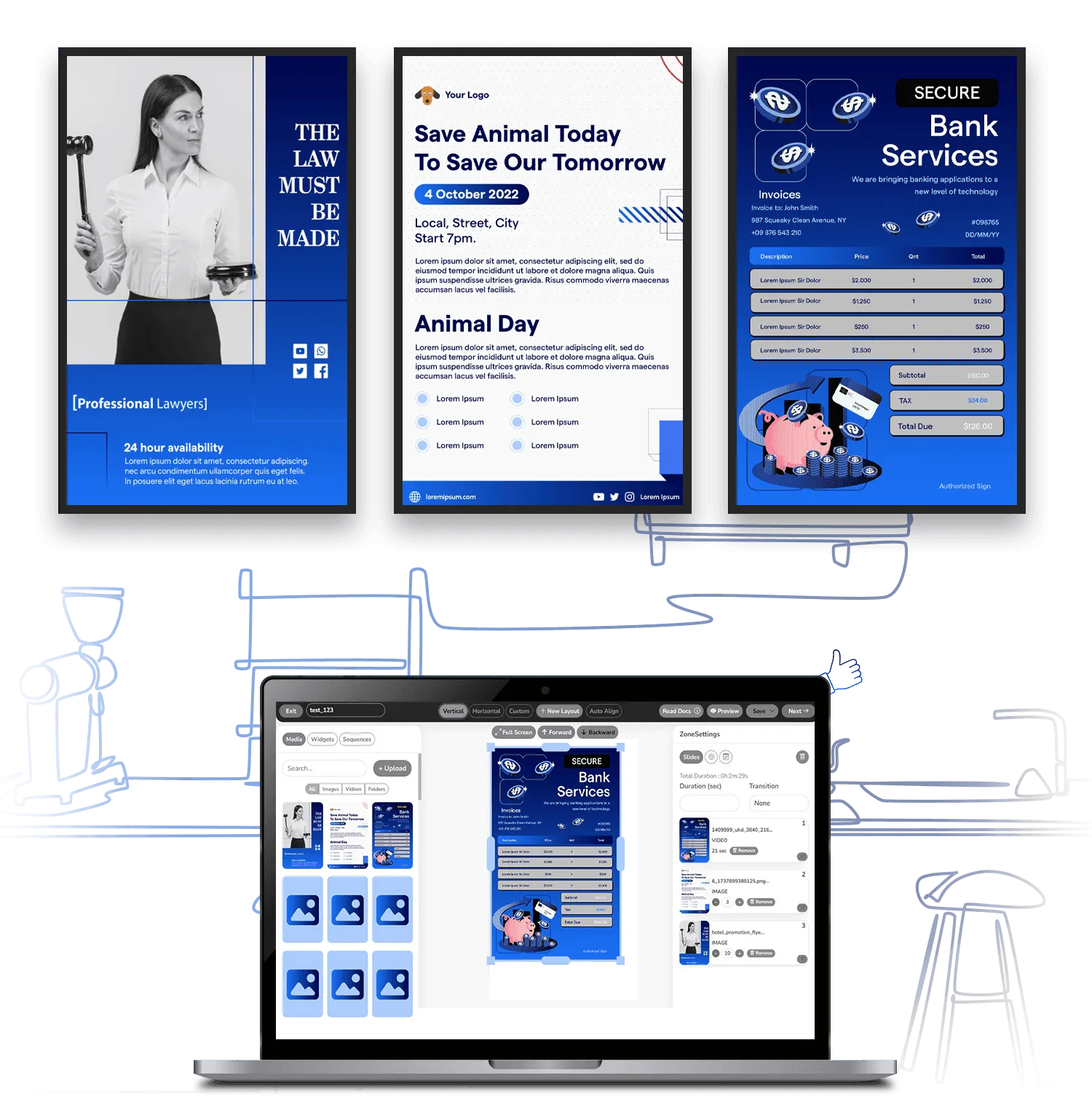 برنامج لوحات الإعلانات الرقمية